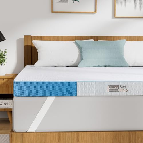BedStory Gel Topper 200x200cm-7,6cm Höhe Gel Matratzentopper H3/H4 aus Kaltschaumkern, Matratzenauflage für Boxspringbett Wohnwagen Schlafsofa