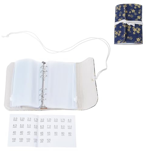 Rundstricknadel-Organizer-Tasche mit 12 abnehmbaren PVC-Bindertaschen mit Reißverschluss, tragbares Stricknadeletui zum Nähen