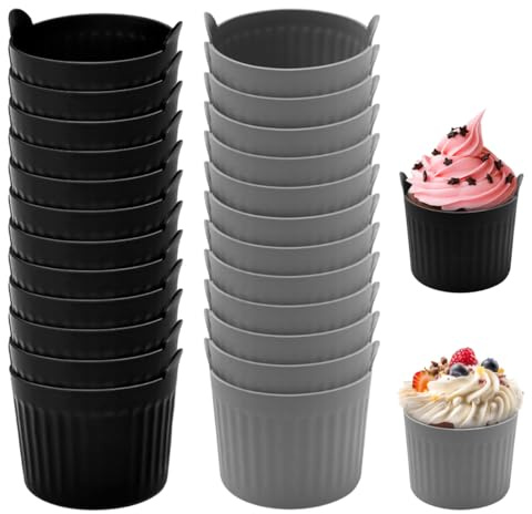 12 Pièces Moules à Muffins en Silicone Airfryer 6.3×6.7cm,pour Muffins,Cake | Moule Silicone Individuel Airfryer Oeuf Cocotte,Mini Aux Oeufs Air Fryer Moule,Ramequin Silicones Air Fryers