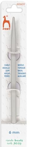 Pony Straight and Cranked Bent Cable Stitch Needles Knitting Crochet (6mm Straight Cable Needle)