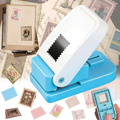 SoundZero Rechteckiger Briefstanzer, Handgemachte Papierstanzer, Stanzer | Briefmarken Stanzer, Motivstanzer Quadrat, Papierstanzer für Scrapbooking, Stanzer für Bastelpapier