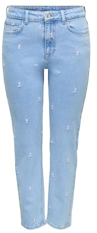 ONLY Female Straight-Fit Jeans ONLEMILY Hohe Taille Gerade geschnitten Knöchellang Jeans