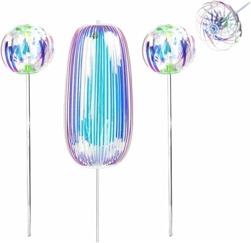 Regenbogen-Twirler, Regenbogen-Twirler-Stab, magischer Party-Bubble-Stab, Drehwirbel und Blenden, Stressabbau, sensorisches interaktives Partyspiel, für Damen und Herren, 10 Stück