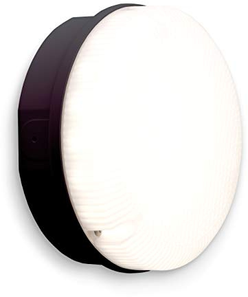 Luceco LED Mosi Bulkhead Round 290 mm 1150LM 12W IP65 4000K Black Emergency Microwave