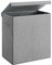 SONGMICS Wäschekorb, 142 L, 2 Fächer aus Leinenstoff, Trennwand für Kleidung mit magnetischem Deckel und Griffen, faltbar, herausnehmbarer Innentasche, Grau LCB02G