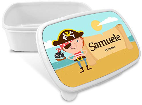 LolaPix Porta Merenda Personalizzatta con Nome/Corso. Ritorno a Scuola. Vari Disegni. Pirati