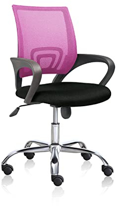 Adec Group Phase, Silla Giratoria de Oficina, Escritorio o Despacho, Acabado en Rosa y Negro, Medidas: 60 cm (Ancho) x 60 cm (Largo) x 90-102 cm (Alto)