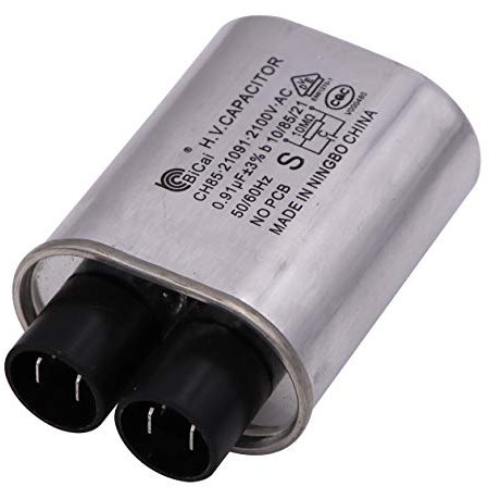 Meter Star Condensateur de rechange pour micro-ondes 2100 V 0,91 uf compatible avec 99 % des marques de fours à micro-ondes domestiques, broche de connexion standard 6,35 mm
