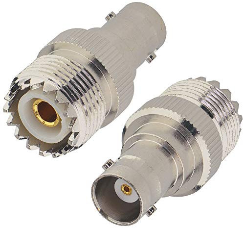 YILIANDUO CB Funk Adapter PL-259 UHF Buchse zu BNC Buchse Pl Stecker Koaxl Antennenadapter Gerade Vernickelter Handheld Radio Adapter für Ham Radio CB Funk MEHRWEG 2 Stücke
