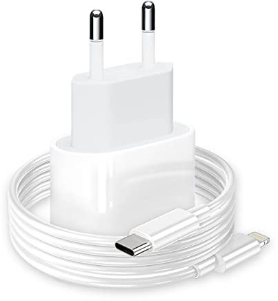 Cargador para iPhone Carga Rapida 20W [Mfi Certificado] - Cargador USB C para iPhone 14 13 12 11 Pro MAX Mini XS XR X 8 SE - Cargador para Apple y Cable Tipo C-Lightning PHONIX