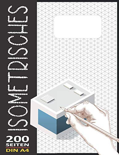 Isometriepapier A4 Isometrisches Zeichnen | Isometrie 3D-Zeichenblock | Dreiecknetzpapier Notizbuch 200 Sleiten: Architektur Geschenk Notizbuch Zeichen Technik Isometrieblock N°14