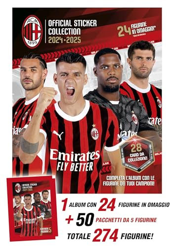 EURO PUBLISHING Album Figurine Milan 2024-2025 - Prodotto Ufficiale (+ 274 figurine)