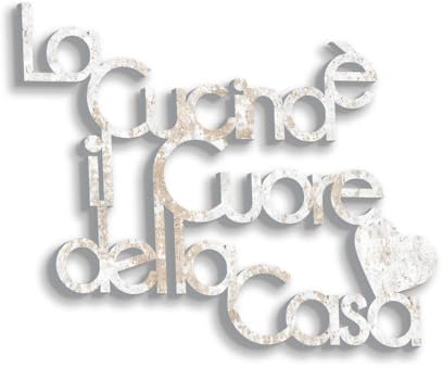 Declea Home Decor, Scritta frase in legno da appendere La cucina è il cuore della casa, Decorazione Murale da appendere alla parete ideale per la per cucina, Shabby, 40x30 cm