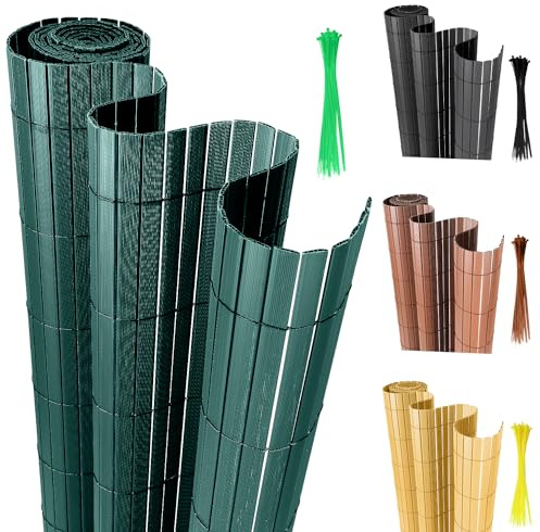 SWANEW Recinzione in PVC, Canniccio Frangivista Privacy Tappetino, Paravista paravento per Balcone, Giardino, terrazza e Piscina, Protezione Vento, Resistente ai Raggi UV, Verde (120 x 1000 cm)