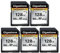 [5 anni di recupero dati gratuito] GIGASTONE 128GB Set da 5 Scheda di Memoria, 4K Pro Series, velocità fino a 100 MB/s, compatibile con Canon, Sony, Camcorder, A1 V30 UHS-I