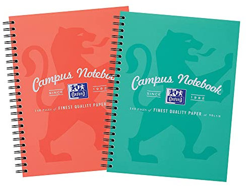 Oxford Campus, Notizbuch, A5, liniert, 140 Seiten, 2 Stück, marineblau