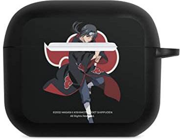 DeinDesign Hülle mit Karabiner kompatibel mit Apple AirPods (3.Generation) Case schwarz Schutzhülle mit Schlüsselanhänger Itachi Uchiha Offizielles Lizenzprodukt Naruto Shippuden