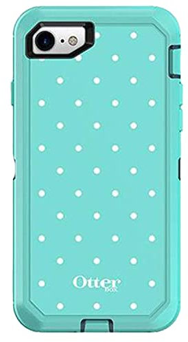 OtterBox Defender Series Case for iPhone SE (3rd and 2nd gen) and iPhone 8/7 (NOT Plus) - Case Only - Mint DOT (Tempest Blue/Aqua Mint/Mint DOT Graphic)