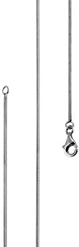 Lijoh Schlangenkette Damen 925 Sterling Silber - Halskette ohne Anhänger, massiv & glänzend, Made in Italy - Silberkette 42 cm / 45 cm / 50 cm / 60 cm / 70 cm - Geschenkidee Frauen LJ1021-050