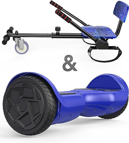 SISIGAD Hoverboard Go Kart Sitz, 16,5 cm Hoverboard Hoverkart mit LED-Lichtern und Bluetooth-Lautsprecher, Hoverboard Go Kart Bundle für Kinder Jungen Mädchen