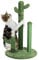 BAKAJI Rascador rascador de 3 Cactus con Bola de árbol en Forma de Planta para Gatos Animales felinos Color Verde con Flor interactiva para uñas antiarañazos Juguete Estable y Resistente Resistente