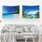 Ulticool – Wandteppich Dekoration Wohnung - Strand Meer Palme Sommer - Blau - Set von 2 Motiven – 73 cm x 95 cm - Wandtuch - Accessoires für Schlafzimmer Wohnzimmer Kinderzimmer