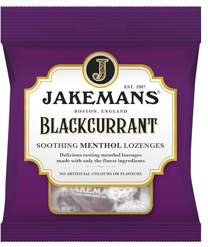 Jakemans Blackcurrant Flavour 73g Bags - Pack of 2 - Soothing Menthol Sweets - Suitable for Vegetarians