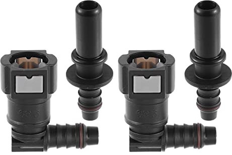 X AUTOHAUX 9.89mm SAE to 10.5mm 90 Degree Fuel Line Hose Quick Release Connector Disconnect Hose Nylon 2 Set