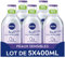 NIVEA MicellAIR SKIN BREATHE Eau Micellaire Peaux Sensibles (lot de 5 x 400 ml), démaquillant 3 en 1 sans parfum ni colorant, nettoyant visage, yeux & lèvres