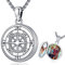 Odinstone Medaillon zum öffnen für bilder, Kompass Medaillon Halskette Damen 925 Sterling Silber Anhänger, Foto Medaillon für Frauen