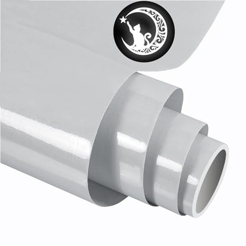 FORBELL Plotterfolie Textil, 30,5cm × 1,5m Reflektierend Grau Transferfolie Textil, Textil Bügeltransferfolie (Reflektierend Grau, 30,5cm×1,5m)
