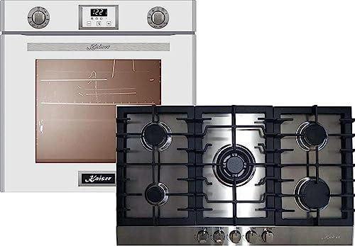 Kaiser Gasbackofen Gasherd-Set EG 6374 W + KG 9356, Einbau-Backofen 60cm in Weiß/Gas Backofen/Gas-Kochfeld 90 cm/Autark/Drehspieß/Grill/Heißluft/Selbstreinigung/Erdgas/Propangas