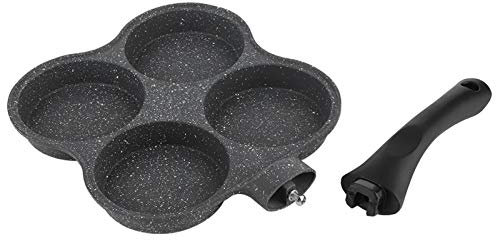 4 Bratpfannen, Induktions-Bratpfannen, Antihaftbeschichtet, 29 X 21 X 5, Antihaftbeschichtet, Aluminium, 4 Löcher, Pfannkuchen-Omelette-Pfanne, Brattopf, Frühstückszubereiter,