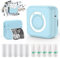 Mini Taschendrucker, Tragbarer Thermo Fotodrucker mit 6 Rollen Druckpapier für iOS/Android Bluetooth Tintenloser Drucker Etikettendrucker für Tagebücher, Studiennotizen, Etiketten, Memos(Blau)