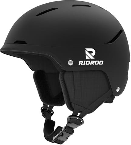 RIOROO Casco de Esquí, Cascos de Esquí Hombres Mujeres Jóvenes,Casco de Snowboard con Ventilación Ajustable Fluff,Compatible con Gafas de Esquí,Snowboard Motos de Esquí Cortaviento.
