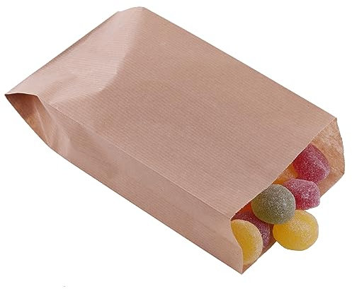 DIY-24H | 5 Größen wählbar | Papiertüten Farbe Braun, Geschenktüten aus Papier, Kleine Tüten für Süßigkeiten, Kraftpapiertüten, Plätzchentüten, Brottüten, Brötchentüten (210x430x80mm, 250 Stück)