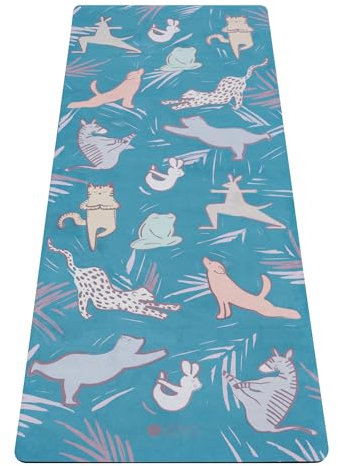 Yoga Design Lab Die Kinder-Yogamatte | Umweltfreundlich + stützend + bunte | Ungiftig | Ideal für Yoga, Gymnastik, Bewegung, Leichtathletik | Inklusive Tragegurt (Jungle, 4 mm)