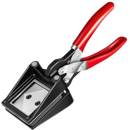 1 emporte-pièce portable en métal noir pour passeport, 5,1 x 5,1 cm, pour photo, carte d'identité, papier pour bureau et famille