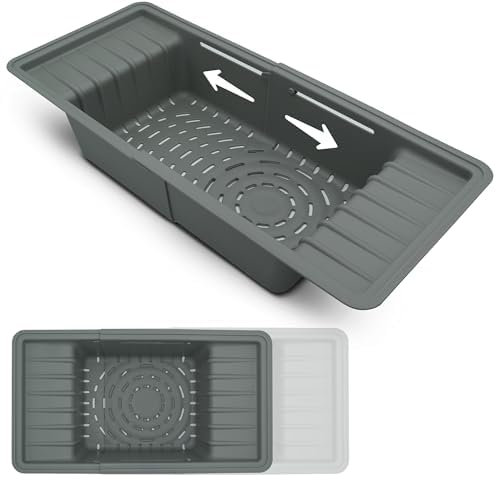 Kapperthal Abtropfsieb ausziehbar – Küchensieb & Abflusskorb für Spülbecken, Nudeln, Gemüse & Obst – platzsparend, ergonomisch, spülmaschinenfest, vielseitiger Küchen Organizer