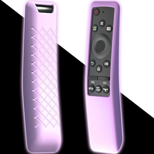 Remote Case Cover for Samsung Smart TV Remote | BN59 Series Curved Controller Universal Silicone Battery Cover Sleeve with Glow in The Dark Purple
