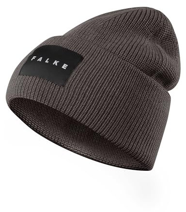 FALKE Unisex Beanie-Mütze Basic Label Big U Be Wolle schnelltrocknend warm 1 Stück, Braun Brown Melange 5106, ONESIZE