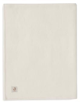 Jollein Babydecke Cosy Knit, Ivory - Velvet - 100x150cm - 60% Baumwolle, 40% Acryl, Innenseite 100% Polyester - Fürs Kinderbett - 2.0 TOG - OEKO-TEX Zertifiziert - Strickmuster
