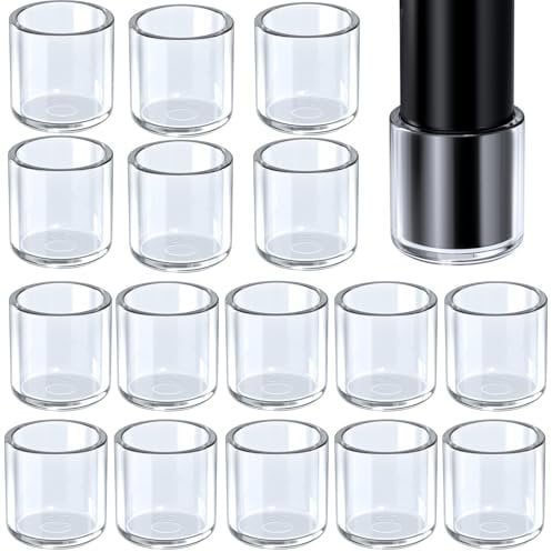 HNYYZL Chair Leg caps,25mm,16 PCS,Chair Leg Floor Protectors,Rubber feet for Furniture,Chair Leg Tips Rubber (Clear)