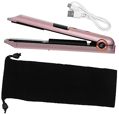 Gogogmee Fer À Lisser Et À Boucler Portable 2 En 1 Outil De Coiffure Rechargeable Or Rose