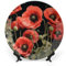 VFKLT Assiettes décoratives en porcelaine anglaise avec motif imprimé fleurs de coquelicot rouge et feuilles - 20,3 cm