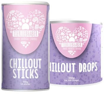 TIERLIEBHABER - Chillout Bundle mit Chillout Drops 350 g & Chillout Sticks 350 g – Sanfte Beruhigungshilfe & Leckerlis Hund zur Unterstützung von Entspannung, Stressabbau & Gelassenheit - Anti Stress