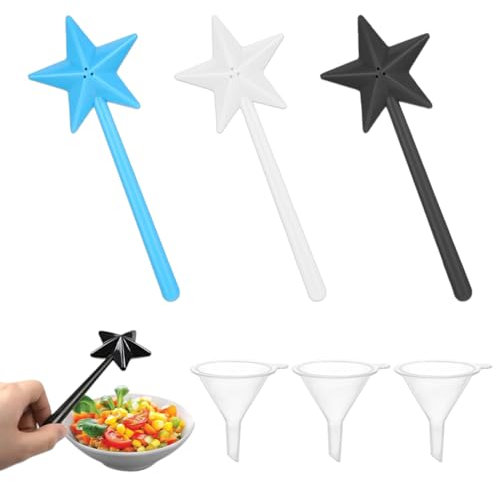 WUSJCOF Set de 3 Saleros y Pimenteros Varita Mágica, Forma Estelar para la Cocina
