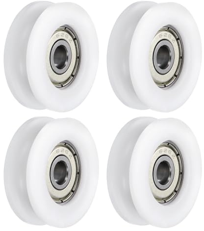 QUARKZMAN 4 Stück U626ZZ POM Riemenscheibe U-Rillenkugellager 6 x 30 x 10mm U-Rillenrolle (GCr15) Chromstahl-Lager, Weiß