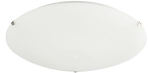 Happy Homewares Traditional Frosted White Flush 25cm Glass Ceiling Light Fitting with Soft Swirl Decoration | 1 x E27 |for Lounge, Hallway. Kitchen, Dining Room etc