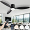 AQLEDY Deckenventilator Mit Beleuchtung Und Fernbedienung, Lampe Mit Ventilator Leise Decke Mit Licht, Led Deckenleuchte Mit Ventilator Sommer Winte Für Schlafzimmer Wohnzimmer-Black||42in